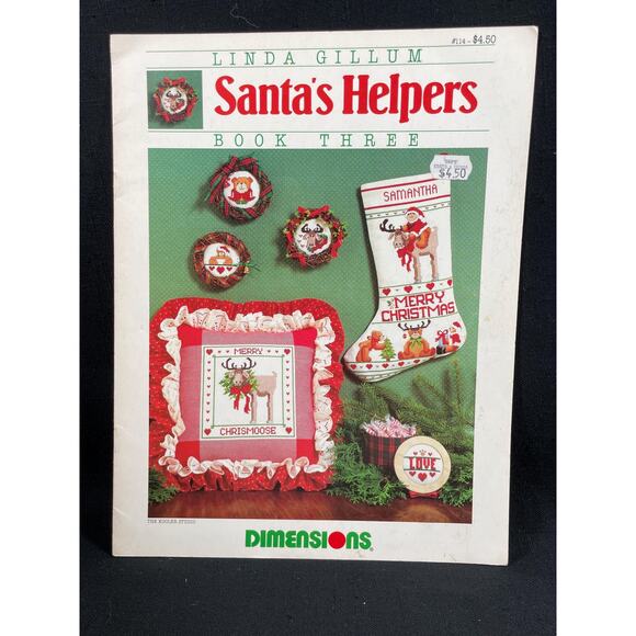 Dimensions Linda Gillman Santa Helpers book 3, patterns - Picture 1 of 4